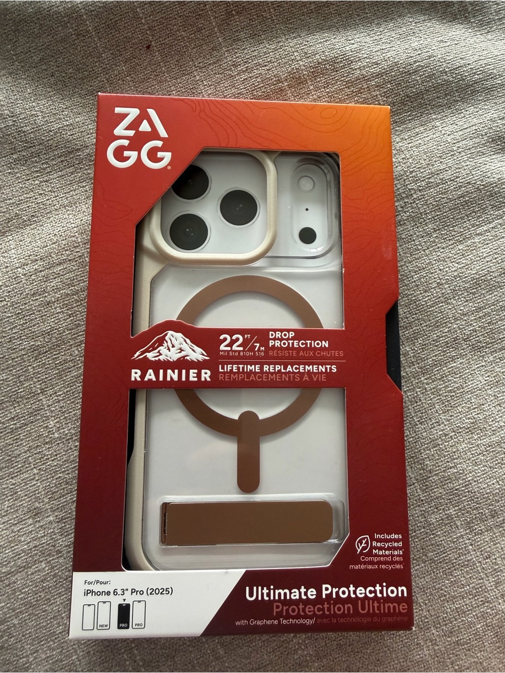 Rainier Protective Case for iPhone 17 Pro — Ivory with Rose Gold Accents